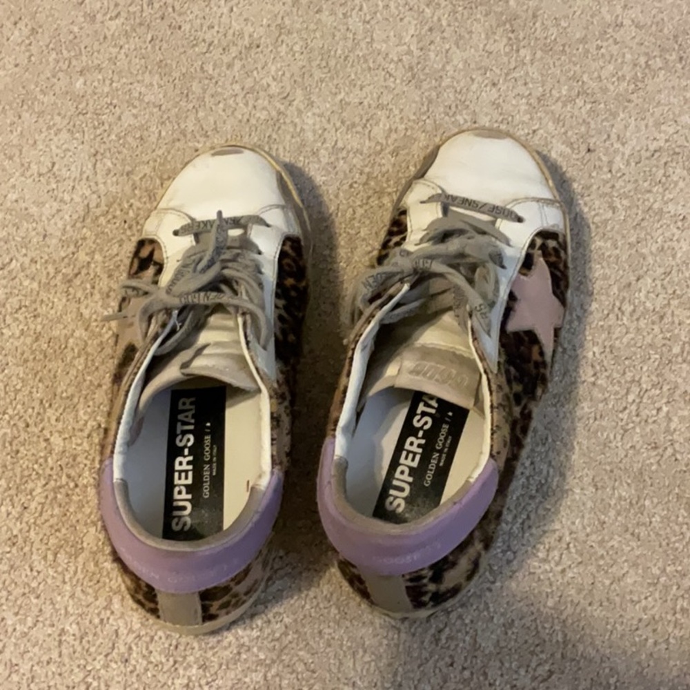 Golden Goose Brown and Pink Sneakers Comfortable Lace-Up Design